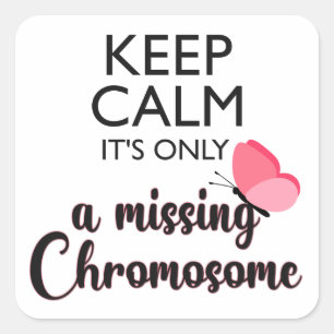 Pegatina Cuadrada Conciencia del síndrome de Turner cromosómico ause