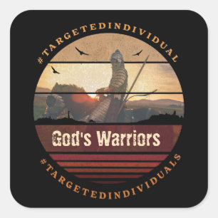 Pegatina Cuadrada Conciencia individual dirigida Knight Horseback