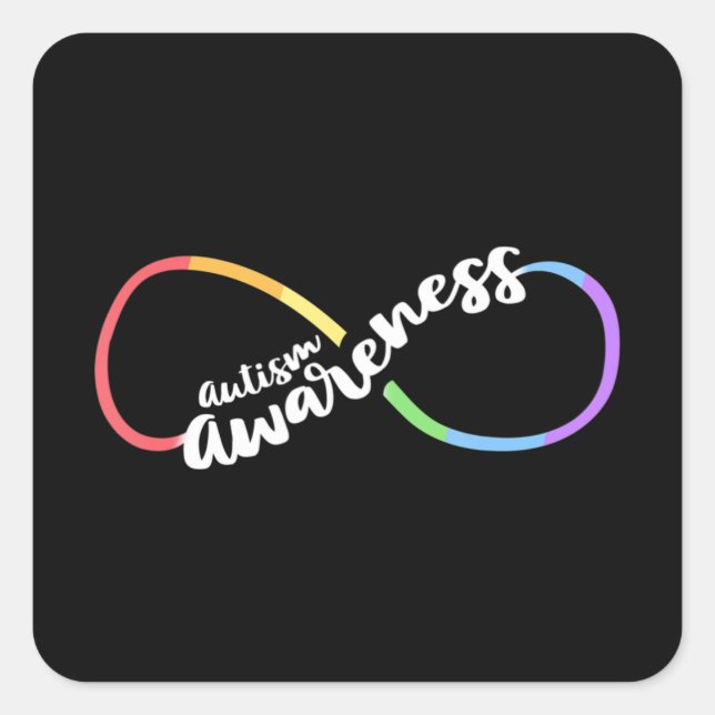 Pegatina Cuadrada Conciencia sobre autismo aceptación autista ataúd  (Anverso)