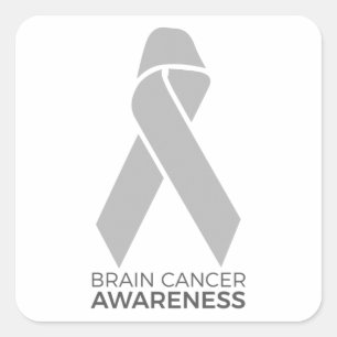 Pegatina Cuadrada Conciencia sobre el cáncer de cerebro