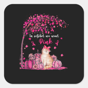 Pegatina Cuadrada Conciencia Sobre El Cáncer De Mama En Octubre Usam