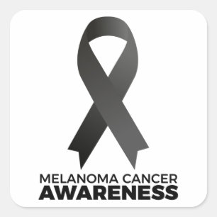 Pegatina Cuadrada Conciencia sobre el cáncer de melanoma