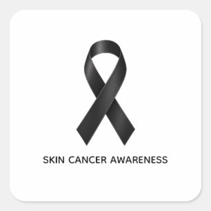 Pegatina Cuadrada Conciencia sobre el Cáncer de Piel Melanoma