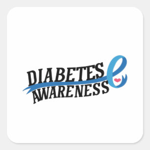 Pegatina Cuadrada Conciencia sobre la diabetes