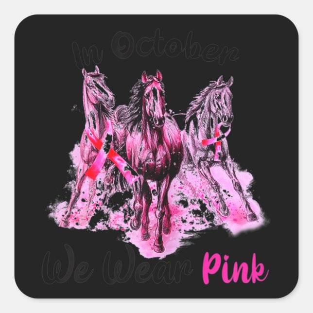 Pegatina Cuadrada Concienciación De Las Mujeres En Octubre Usamos Pa (Anverso)