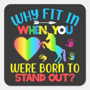 Pegatina Cuadrada Concienciación sobre el autismo, superación de des