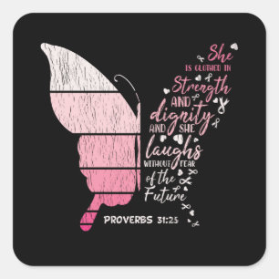 Pegatina Cuadrada Concienciación sobre el cáncer de mama Familia Mat