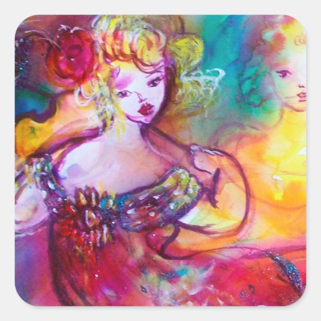 PEGATINA CUADRADA CONCIERTO DE MÚSICA DE ARMONÍA TRIO SPRING (Anverso)