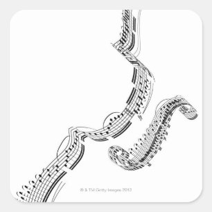 Pegatina Cuadrada Concierto del violín de los Beethovens