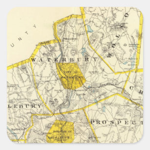 Pegatina Cuadrada Condado Connecticut de New Haven