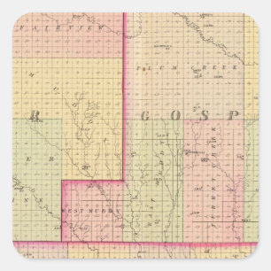 Pegatina Cuadrada Condado de Cuming, Nebraska