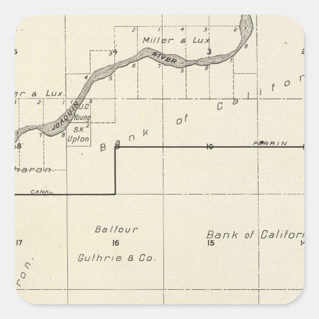 Pegatina Cuadrada Condado de Fresno, California 25 (Anverso)