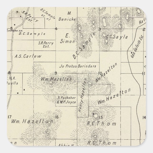 Pegatina Cuadrada Condado de Fresno, California 5 (Anverso)