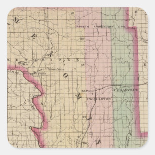 Pegatina Cuadrada Condado de Menominee Michigan