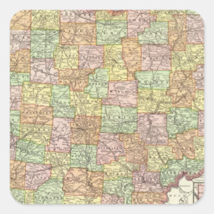 Pegatina Cuadrada Condado de Ohio y Hamilton