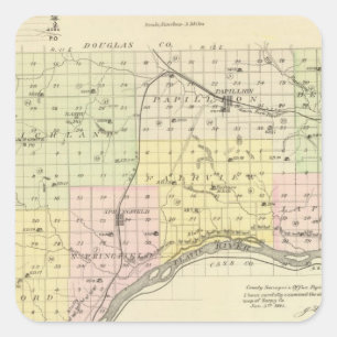 Pegatina Cuadrada Condado de Sarpy, Nebraska