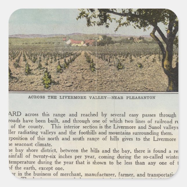 Pegatina Cuadrada Condado de Verso Alameda (Anverso)