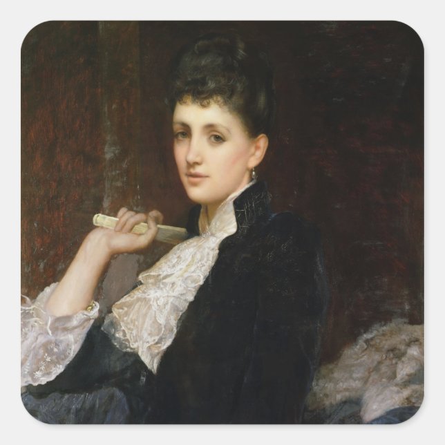 Pegatina Cuadrada Condesa de Airlie (Anverso)