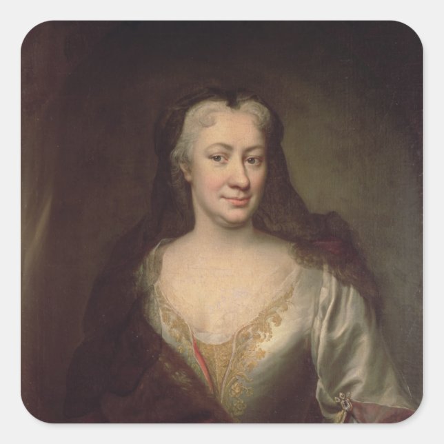 Pegatina Cuadrada Condesa Fuchs, gobernadora de María Teresa (Anverso)