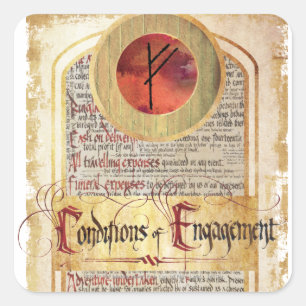 Pegatina Cuadrada Condiciones del compromiso