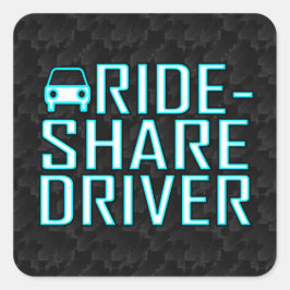 Pegatina Cuadrada Conducción de Rideshare Driver Rideshare