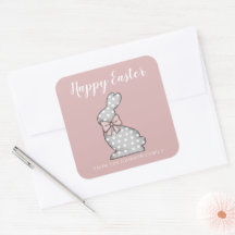 Conejito Rosa Lindo Feliz Pascua