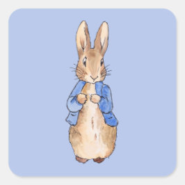 Pegatina Cuadrada Conejo Clásico Bunny chaqueta azul