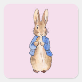 Pegatina Cuadrada Conejo clásico Bunny chaqueta azul
