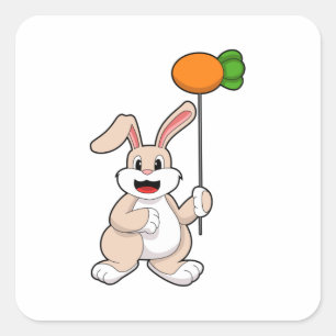 Pegatina Cuadrada Conejo con zanahoria como globo.PNG