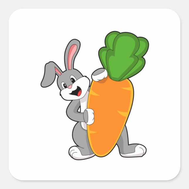 Pegatina Cuadrada Conejo con zanja (Anverso)