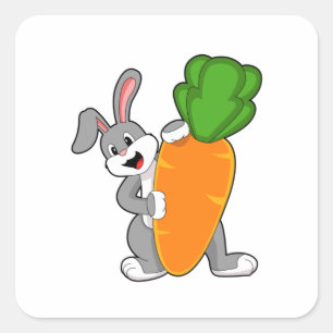 Pegatina Cuadrada Conejo con zanja