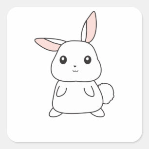Pegatina Cuadrada Conejo conejo conejo conejo animal para niños cone