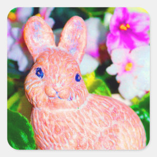 Pegatina Cuadrada Conejo de conejo de conejito kitschy