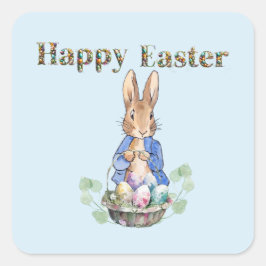 Pegatina Cuadrada conejo de Pascua