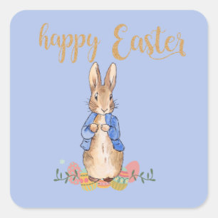 Pegatina Cuadrada conejo de Pascua
