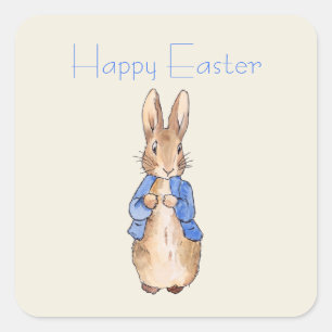Pegatina Cuadrada conejo de Pascua
