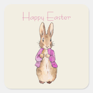 Pegatina Cuadrada conejo de Pascua