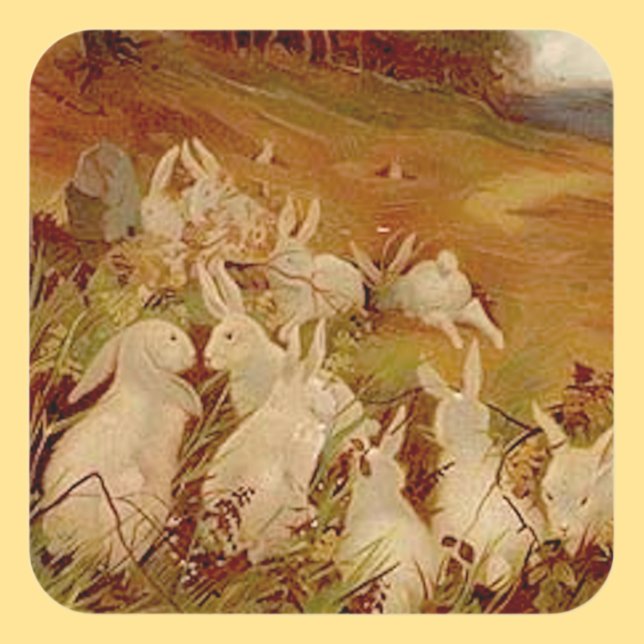 Pegatina Cuadrada Conejos de cosecha (Subido por el creador)