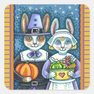 PEGATINA CUADRADA CONEXIONES DE PEREGRINO, GRACIAS POR LA COSECHA DE