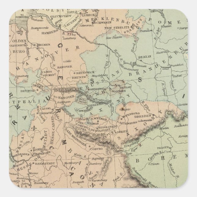 Pegatina Cuadrada Confederación Alemana (Anverso)