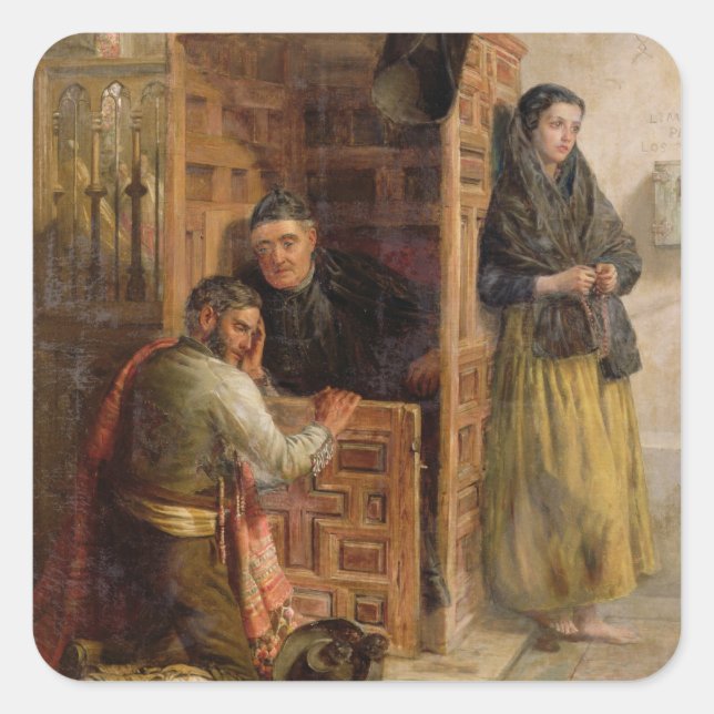 Pegatina Cuadrada Confesión, 1862 (aceite en lona) (Anverso)