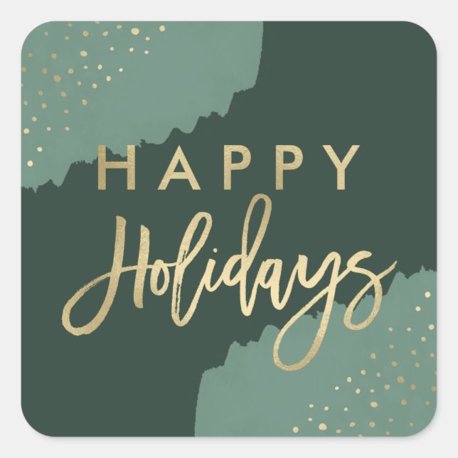 Pegatina Cuadrada confetti de efecto metalizado dorado | Pegatinas d (Anverso)