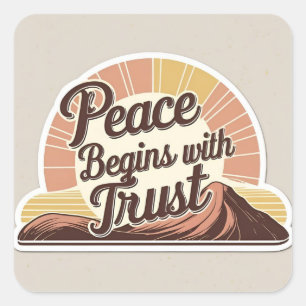 Pegatina Cuadrada confianza en Alá