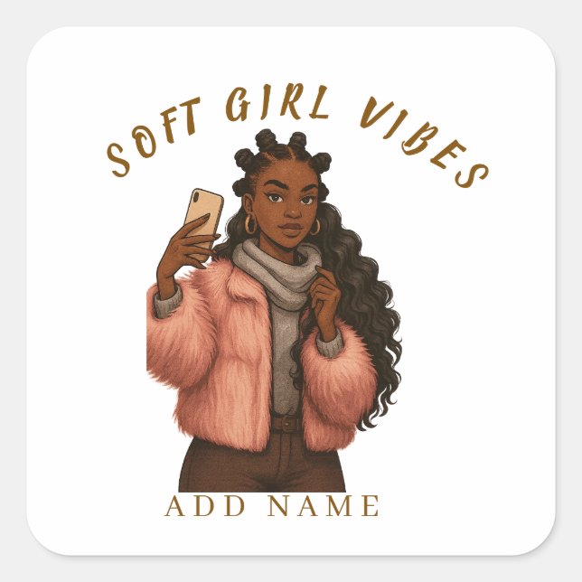 PEGATINA CUADRADA CONFIDENT STYLISH  (Anverso)