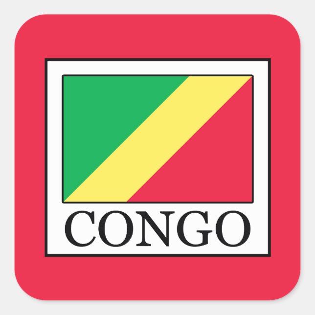 Pegatina Cuadrada Congo (Anverso)