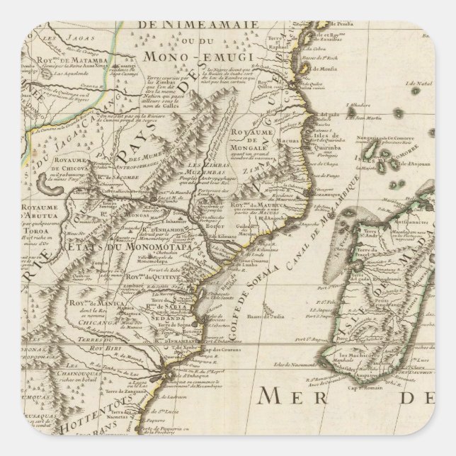 Pegatina Cuadrada Congo, África (Anverso)