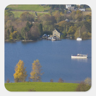 Pegatina Cuadrada Coniston Water, Distrito de los Lagos, Cumbria, In