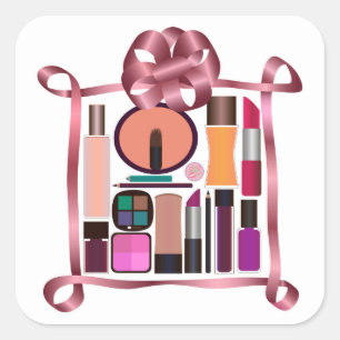 Pegatina Cuadrada Conjunto de cosméticos