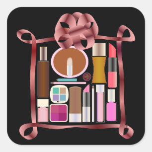 Pegatina Cuadrada Conjunto de cosméticos