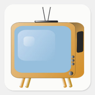 Pegatina Cuadrada Conjunto de TV